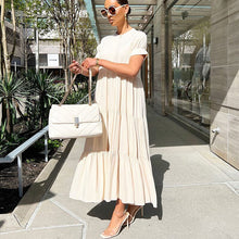 Load image into Gallery viewer, Button Solid Color Ruffled Plus Size Dress
