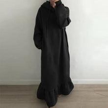 Load image into Gallery viewer, Fleece Hooded Shift Baggy Dress
