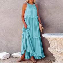 Load image into Gallery viewer, Sleeveless Sling Loose Waist Irregular Cake Dress
