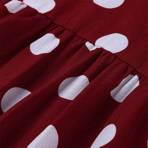 Polka Dot Waist V-Neck Dress