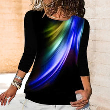 Load image into Gallery viewer, Crew Neck Feather Print Slim Fit T-Shirt
