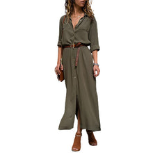 Load image into Gallery viewer, Long Sleeve Solid Color Button Formal Loose Dress
