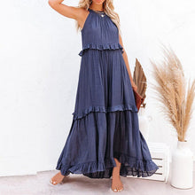 Load image into Gallery viewer, Sleeveless Sling Loose Waist Irregular Cake Dress
