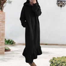 Load image into Gallery viewer, Fleece Hooded Shift Baggy Dress
