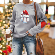Load image into Gallery viewer, Santa Hat Crew Neck Print Sweatshirt
