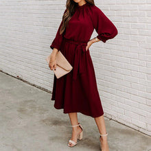 Load image into Gallery viewer, Women&#39;s Crew Neck Dress with Belt
