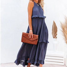 Load image into Gallery viewer, Sleeveless Sling Loose Waist Irregular Cake Dress
