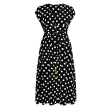 Load image into Gallery viewer, Polka Dot Waist V-Neck Dress
