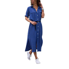 Load image into Gallery viewer, Long Sleeve Solid Color Button Formal Loose Dress
