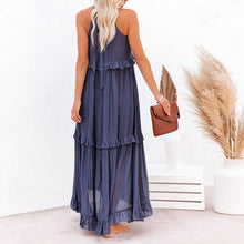 Load image into Gallery viewer, Sleeveless Sling Loose Waist Irregular Cake Dress
