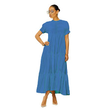 Load image into Gallery viewer, Button Solid Color Ruffled Plus Size Dress
