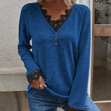 Load image into Gallery viewer, V Neck Lace Knit T-Shirt

