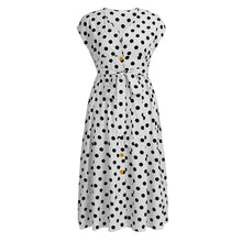 Load image into Gallery viewer, Polka Dot Waist V-Neck Dress
