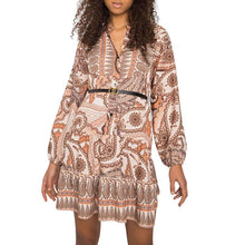 Load image into Gallery viewer, Lantern Long Sleeve Stand Collar Dress
