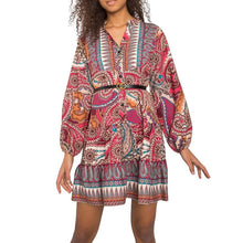 Load image into Gallery viewer, Lantern Long Sleeve Stand Collar Dress
