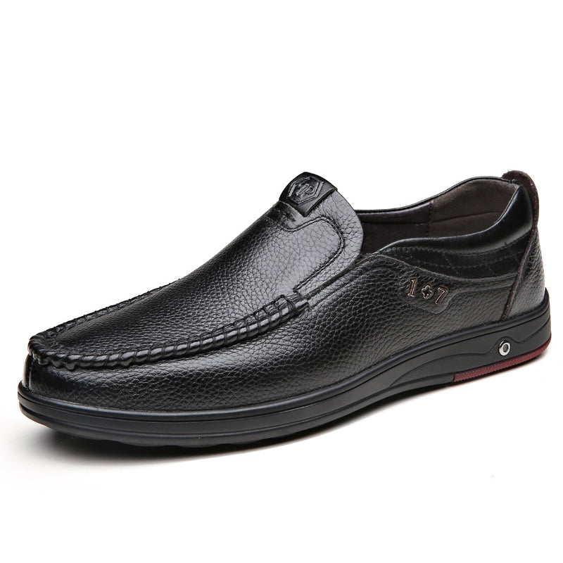 Men's Leather Soft Insole Casual Business Slippers