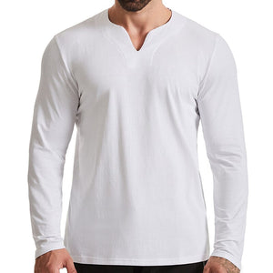 V-neck Long-sleeved T-shirt