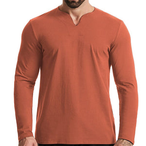 V-neck Long-sleeved T-shirt