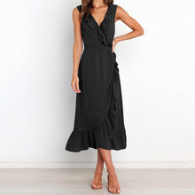 Load image into Gallery viewer, V Neck Ruffle Sleeveless Dress
