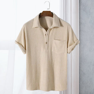 Men's Waffle Lapel Shirt