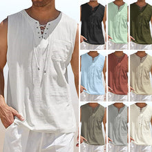 Load image into Gallery viewer, Men&#39;s Solid Color Drawstring Waistcoat
