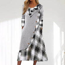 Load image into Gallery viewer, Vintage Plaid Patchwork Dress
