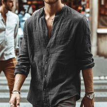 Load image into Gallery viewer, Solid Color Casual Stand Collar Long Sleeve Shirt
