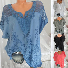 Load image into Gallery viewer, Embroidered Batwing Short Sleeve Shirt
