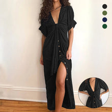 Load image into Gallery viewer, Tie Short Sleeve Loose Dress
