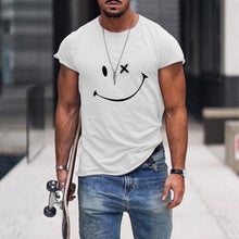 Load image into Gallery viewer, Men&#39;s Smile Round Neck Short Sleeve T-shirt
