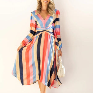 Paneled Striped Dress