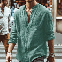 Load image into Gallery viewer, Solid Color Casual Stand Collar Long Sleeve Shirt
