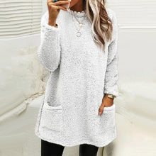 Load image into Gallery viewer, Pocket Crew Neck Casual Warm Long Sleeve T-Shirt Dress
