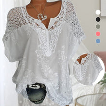 Load image into Gallery viewer, Embroidered Batwing Short Sleeve Shirt
