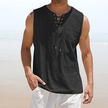 Load image into Gallery viewer, Men&#39;s Solid Color Drawstring Waistcoat
