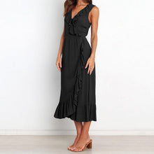 Load image into Gallery viewer, V Neck Ruffle Sleeveless Dress
