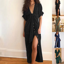 Load image into Gallery viewer, Tie Short Sleeve Loose Dress

