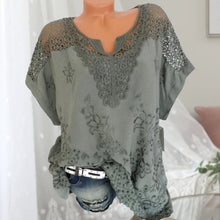 Load image into Gallery viewer, Embroidered Batwing Short Sleeve Shirt
