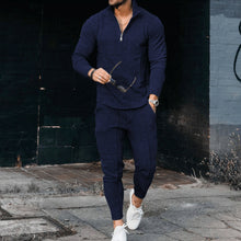 Load image into Gallery viewer, Men&#39;s Long Sleeve Athleisure Zip Stand Collar Suit
