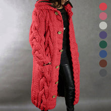 Load image into Gallery viewer, Hand-Knitted Thick-Line Jumper Coat
