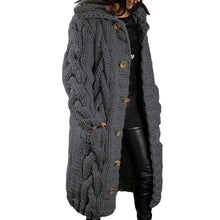Load image into Gallery viewer, Hand-Knitted Thick-Line Jumper Coat
