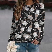 Load image into Gallery viewer, Christmas Print Crewneck Long Sleeved Fleece Sweatshirt
