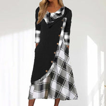 Load image into Gallery viewer, Vintage Plaid Patchwork Dress
