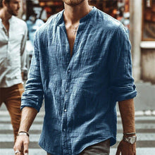 Load image into Gallery viewer, Solid Color Casual Stand Collar Long Sleeve Shirt
