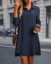 Load image into Gallery viewer, Solid color elegant shirt dress
