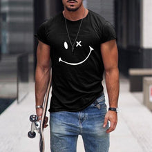 Load image into Gallery viewer, Men&#39;s Smile Round Neck Short Sleeve T-shirt
