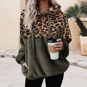 Leopard Print Pullover Sweatshirt