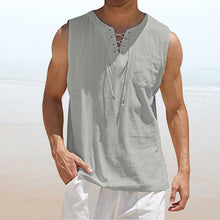 Load image into Gallery viewer, Men&#39;s Solid Color Drawstring Waistcoat
