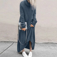 Load image into Gallery viewer, Solid Color Turtleneck Dress
