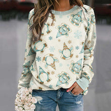 Load image into Gallery viewer, Christmas Print Crewneck Long Sleeved Fleece Sweatshirt
